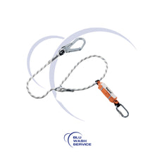 Kit completo moschettone cordino casco e imbragatura