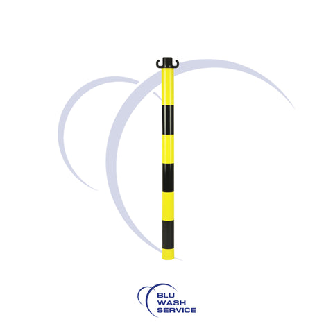 PALO IN ACCIAIO 0,80 MT GIALLO / NERO SU GIALLO