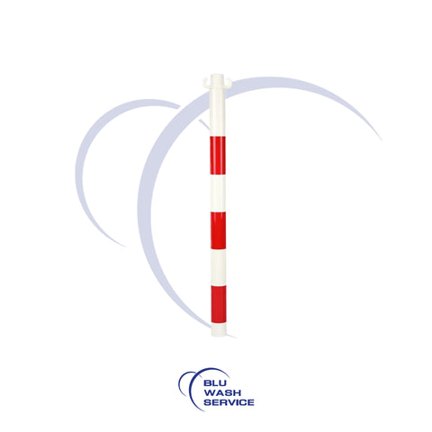 PALO IN ACCIAIO 0,80 MT ROSSO / BIANCO SU BIANCO