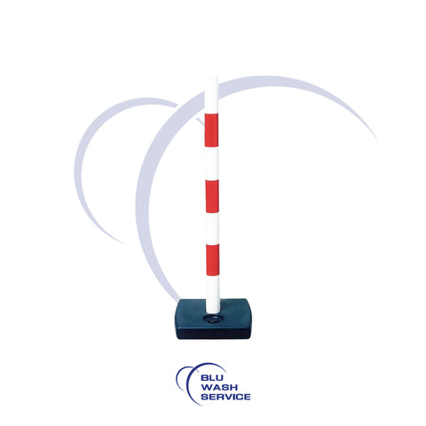 PALO IN PVC ROSSO / BIANCO 0,90 M IN CANTIERE